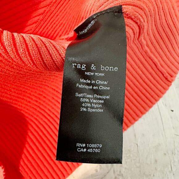 Rag & Bone Asher Ribbed Stretch Tank Size Large Coral Casual - Picture 5 of 9